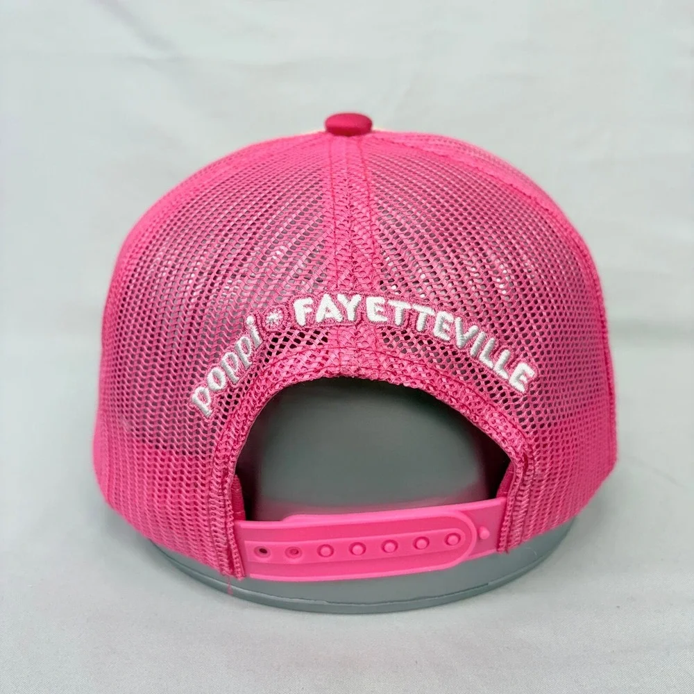 Poppi Trucker Hat Major Flavor Tour Unisex OS Pink Cream Snapback Cap